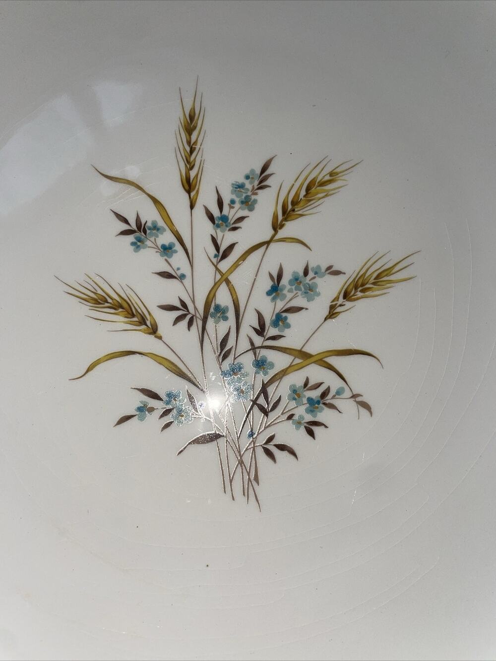 H Canonsburg Pottery Skyline Blue Wheat Flower Dinner Serving Oval Dish USA